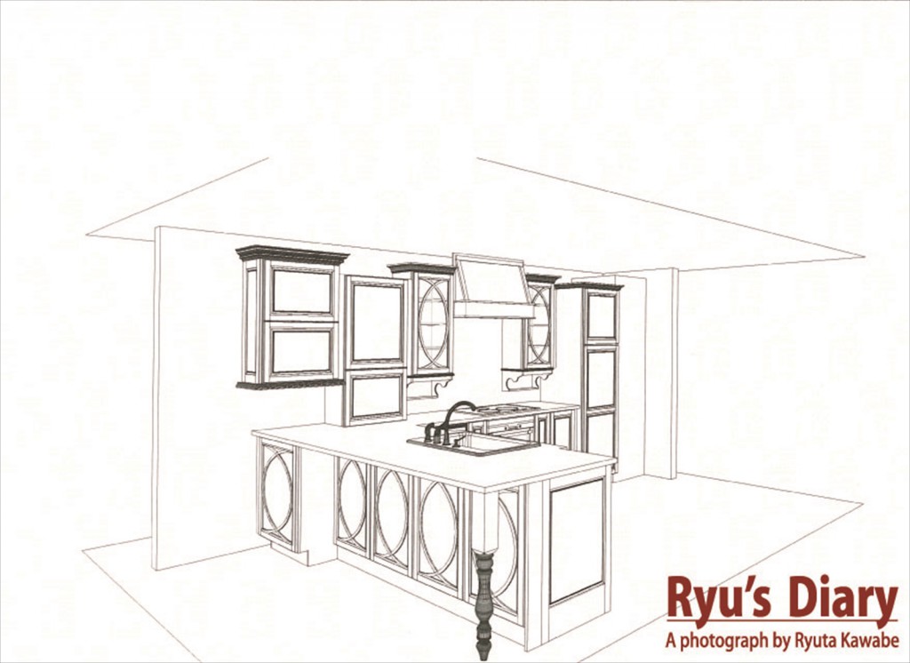 ロッキーズ輸入キッチンショールーム_クラフトメイド_スケッチ原図_20150218